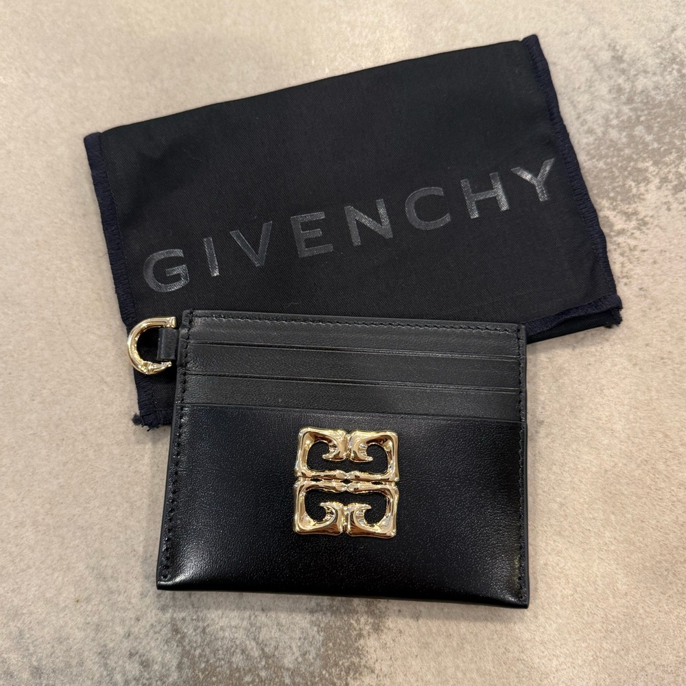 Givenchy 4G Liquid Cardholder in Box Leather Black